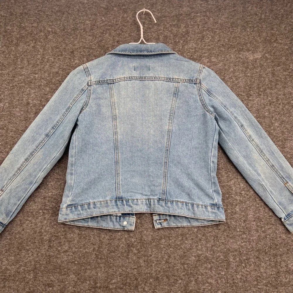 Tommy Bahama Kids 10 Denim Jacket Medium Wash Floral Rhinestone Distressed Blue